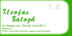 kleofas balogh business card